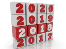 Stacked toy cubes with New year change concept Royalty Free Stock Photos Stacked toy cubes with New year change concept Royalty Free Stock Photos