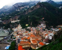 Stad van Positano in Italië stock foto Stad van Positano in Italië stock foto