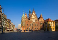 Stadhuis van Wroclaw, Polen stock afbeeldingen Stadhuis van Wroclaw, Polen stock afbeeldingen