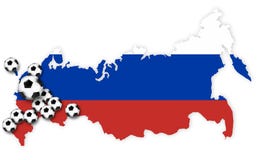 Stadia 2018 w Russia piłki nożnej futbolu 3d odpłacają się royalty ilustracja Stadia 2018 w Russia piłki nożnej futbolu 3d odpłacają się royalty ilustracja