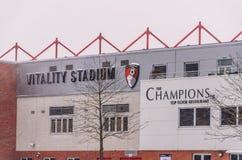Stadio di AFC Bournemouth in neve Immagine Stock Libera da Diritti Stadio di AFC Bournemouth in neve Immagine Stock Libera da Diritti