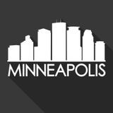 Stadt Minneapolis Minnesota USA Ikonen-Vektor-Art Design Skyline Night Flat-Schatten lizenzfreie abbildung Stadt Minneapolis Minnesota USA Ikonen-Vektor-Art Design Skyline Night Flat-Schatten lizenzfreie abbildung