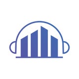 Stadt-Musik-Kopfhörer-Logovektor vektor abbildung Stadt-Musik-Kopfhörer-Logovektor vektor abbildung