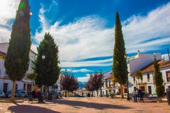 Stadtplatz in der Stadt von Ronda stockfoto Stadtplatz in der Stadt von Ronda stockfoto