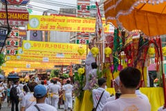 Stadtstraßenlebensmittel Vegetarier-Festival Bangkoks China stockfoto Stadtstraßenlebensmittel Vegetarier-Festival Bangkoks China stockfoto