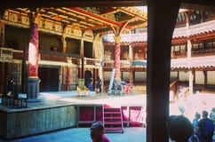 Inside Shakespeare& x27;s Globe Theatre in London.