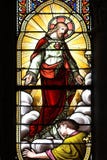 Stained glass window with jesus