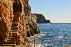 Stairs Cut into The Sea Cliff Along the Amalfi Coast