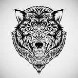 Stammes- Wolf-Kopf-Tätowierung Stammes- Wolf-Kopf-Tätowierung