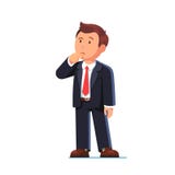 Standing business man making thinking gesture stock illustration Standing business man making thinking gesture stock illustration