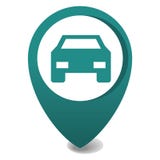Standort des Vektors 3d Stiftim Grün, gps-Ikone, parkendes Auto stock abbildung Standort des Vektors 3d Stiftim Grün, gps-Ikone, parkendes Auto stock abbildung
