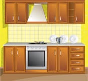 Stanza chiara della cucina illustrazione vettoriale Stanza chiara della cucina illustrazione vettoriale