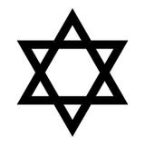 Star of David. Hexagram sign. Symbol of Jewish identity and Judaism. Simple flat black illustration