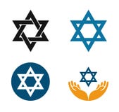 Star of David vector logo. Judaism or Jewish set icons royalty free illustration Star of David vector logo. Judaism or Jewish set icons royalty free illustration