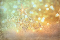 Star holiday lights with sparkle background