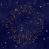Star Night Sky With Firework Stock Images Star Night Sky With Firework Stock Images