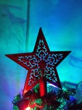 star ornament in the colorful background.