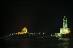 Star studded night-view of the Vivekananda Rock Memorial and Thiruvalluvar Statue