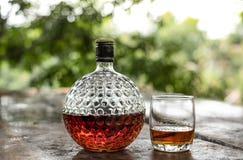 Stara szklana butelka scotch whisky fotografia stock Stara szklana butelka scotch whisky fotografia stock