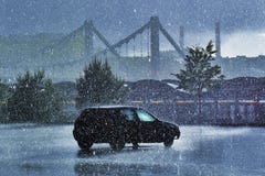 Starker Regen im Juni Im Freien, Tag Starker Regen im Juni Im Freien, Tag