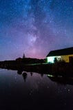 Starry Sky Over The Lake. Royalty Free Stock Image