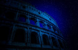 Stars above Colosseum. Photograph of a night sky above Colosseum in Rome, Italy Stars above Colosseum. Photograph of a night sky above Colosseum in Rome, Italy