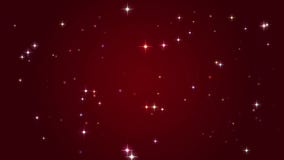 Stars, particles and star glow on a red background - seamless loop