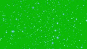 Stars shine effect on green screen background animation. Twinkle festive or holiday decoration.