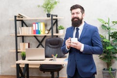 Start day with coffee. Coffee relaxing break. Boss enjoying energy drink. Caffeine addicted. Man bearded businessman royalty free stock photo Start day with coffee. Coffee relaxing break. Boss enjoying energy drink. Caffeine addicted. Man bearded businessman royalty free stock photo