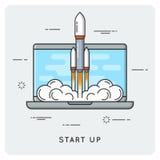 Start up. Flat thin line concept. vector illustration Start up. Flat thin line concept. vector illustration