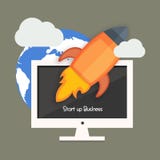 Starta upp den nya affärsidéen stock illustrationer Starta upp den nya affärsidéen stock illustrationer