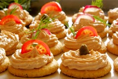 Starters With Salmon Spread Stock Image Starters With Salmon Spread Stock Image