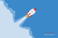 Startup business concept rocket launch smoke royalty free illustration Startup business concept rocket launch smoke royalty free illustration