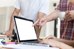 startup young successful team on meeting in modern office interior brainstorming, make a business plan, working on laptop computer royalty free stock images startup young successful team on meeting in modern office interior brainstorming, make a business plan, working on laptop computer royalty free stock images