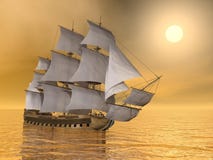 Stary handlowy statek - 3D Odpłacają się ilustracja wektor Stary handlowy statek - 3D Odpłacają się ilustracja wektor