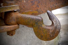 Stary ośniedziały przemysłowy haczyk zdjęcie stock Stary ośniedziały przemysłowy haczyk zdjęcie stock