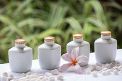 Station thermale et arrangement de bien-être avec du savon, les pierres et la serviette naturels sur le fond vert image stock Station thermale et arrangement de bien-être avec du savon, les pierres et la serviette naturels sur le fond vert image stock