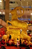 Stato dorato della capra durante l'anno di Kuala Lumpur Malaysia The del padiglione di capra 2015 fotografie stock libere da diritti Stato dorato della capra durante l'anno di Kuala Lumpur Malaysia The del padiglione di capra 2015 fotografie stock libere da diritti