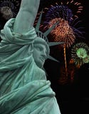 Statue of Liberty with Fireworks