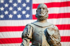Statue of Pedro Menendez de Aviles, founder of St. Augustine, Florida stock images Statue of Pedro Menendez de Aviles, founder of St. Augustine, Florida stock images