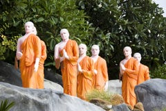 Statues of Buddhist Monks at Golden Temple stock photos Statues of Buddhist Monks at Golden Temple stock photos