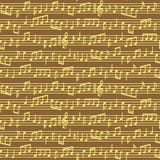 Stave with music notes seamless pattern. Brown and golden vector music notes sheet seamless pattern. stock illustration Stave with music notes seamless pattern. Brown and golden vector music notes sheet seamless pattern. stock illustration