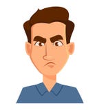 Stawia czoło wyrażenie mężczyzna - zawodzący, gniewnego Męskie emocje ilustracja wektor Stawia czoło wyrażenie mężczyzna - zawodzący, gniewnego Męskie emocje ilustracja wektor