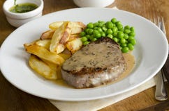 Steak And Chips Stock Photography