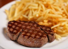 Steak And French Fry Royalty Free Stock Photography