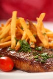 Steak And Fries Royalty Free Stock Photography