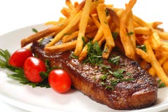 Steak And Fries Royalty Free Stock Photos