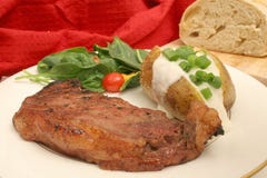 Steak Dinner On White Royalty Free Stock Photos