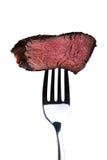 Steak On A Fork Stock Photo