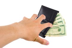 Stealing Geld royalty-vrije stock foto's